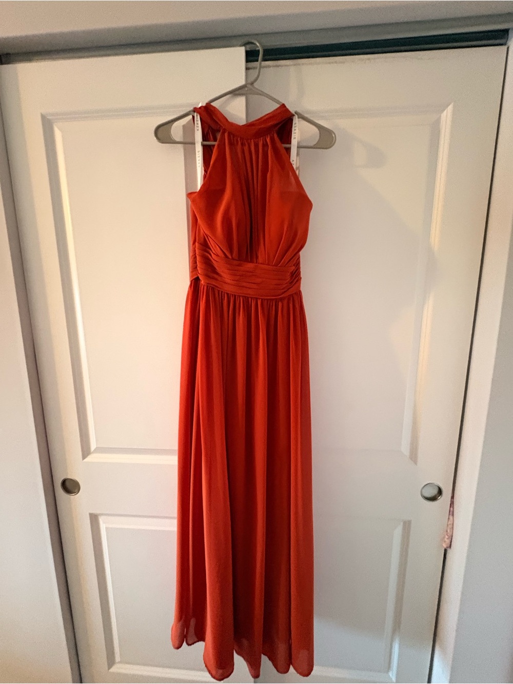Elegant Red Halter Maxi Dress